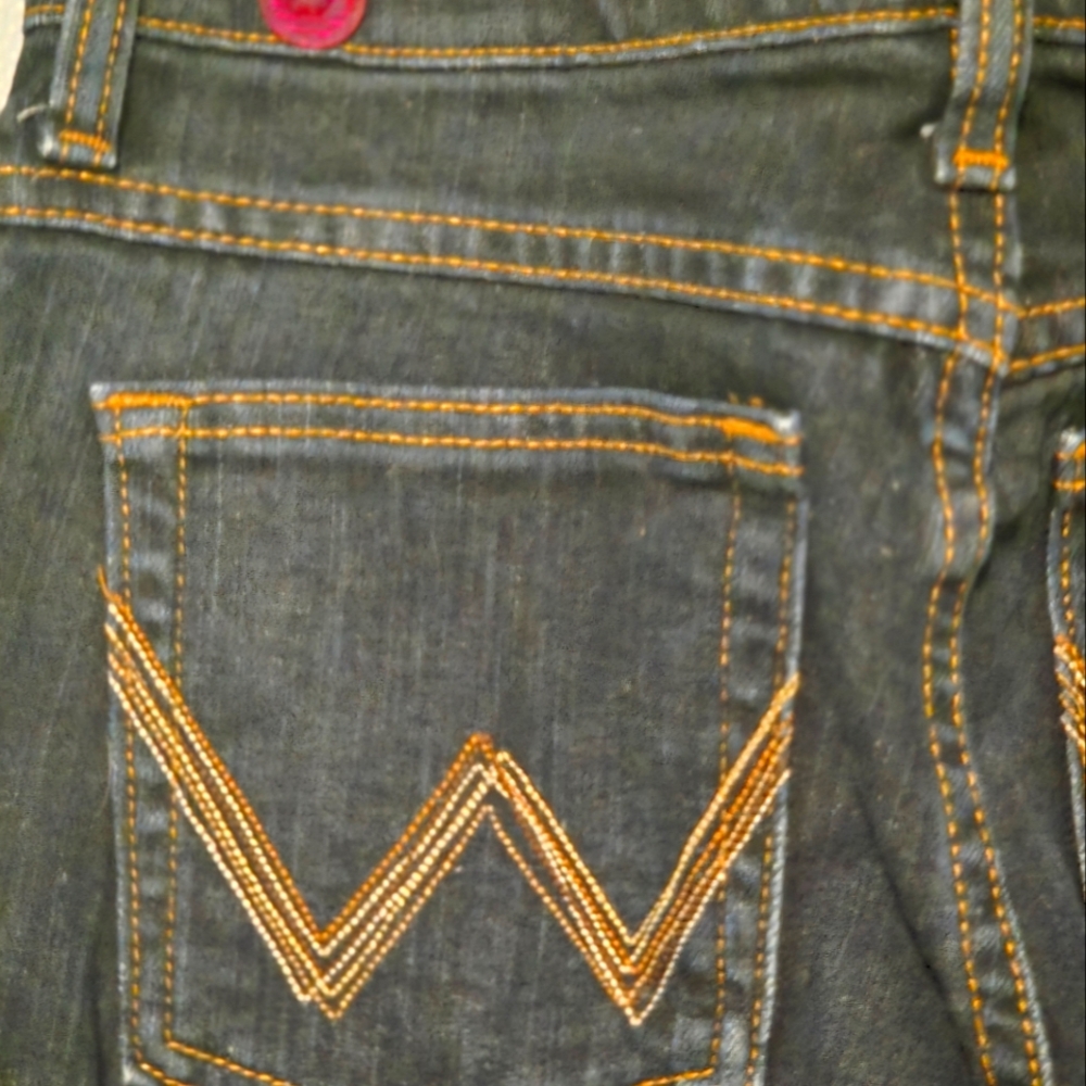 Wrangler Boot Cut Jeans Blue with Orange Stitching